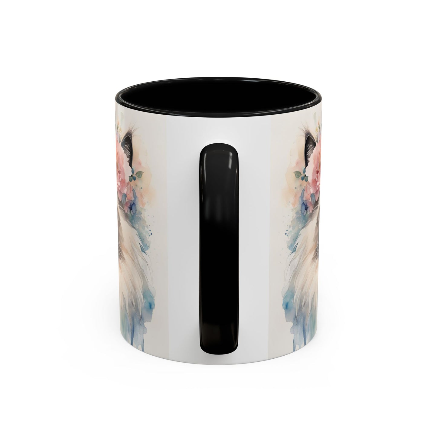 Floral Siamese Cat 04 Accent Coffee Mug - 11oz Perfect for Cat Lovers & Gifts