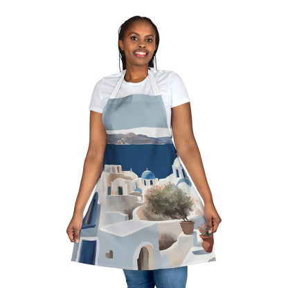 Greek rooftops Adult Apron (AOP)