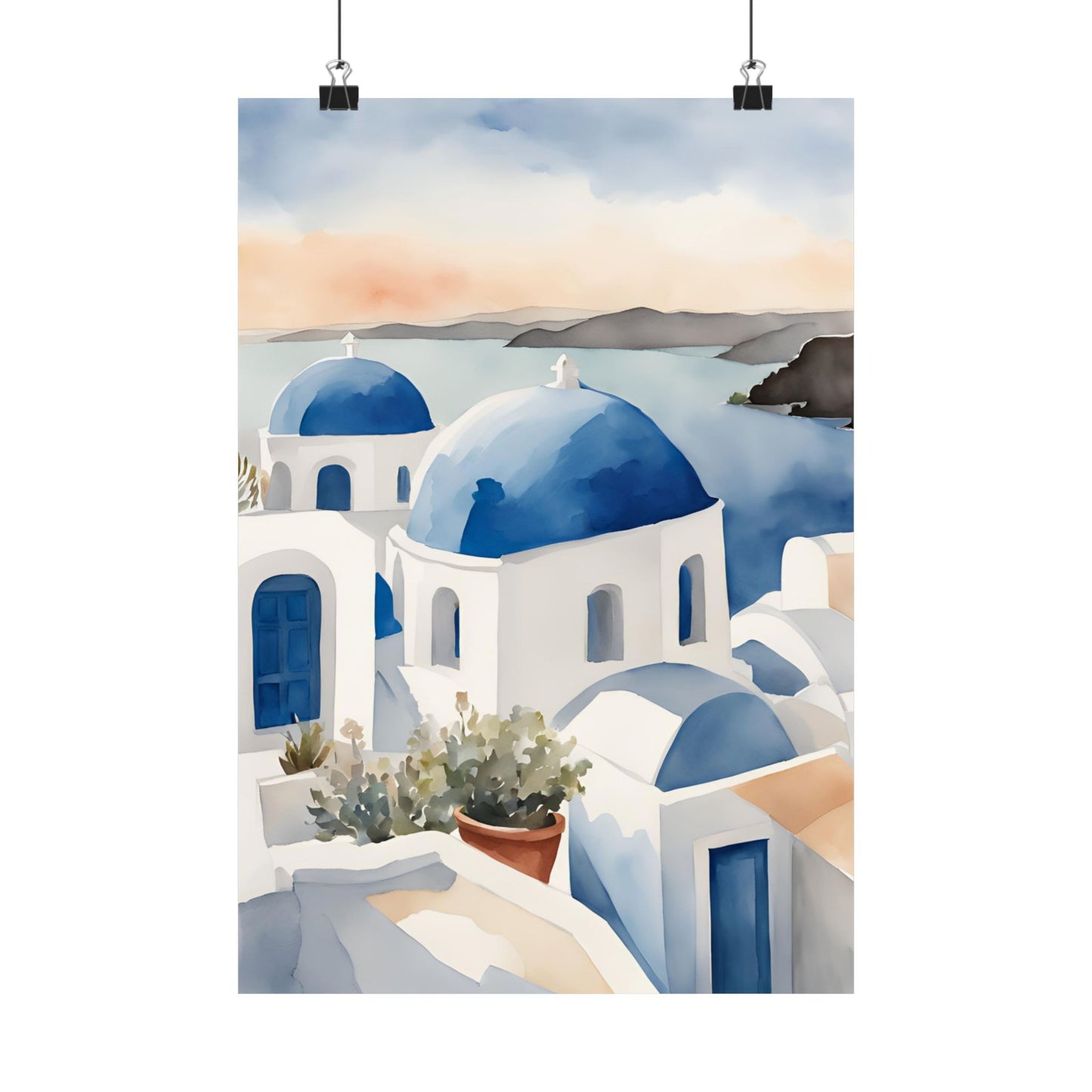 Abstract Greek rooftops 8 Matte Vertical Poster