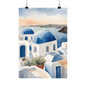 Abstract Greek rooftops 8 Matte Vertical Poster