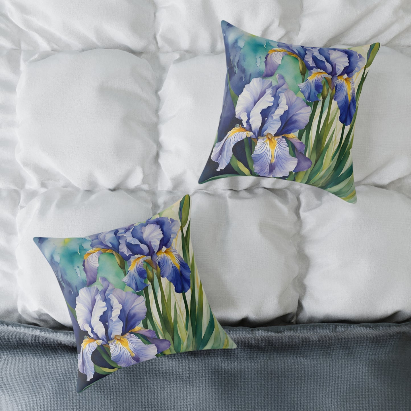 Irises 01 Poly Pillow - Natures Beauty Design