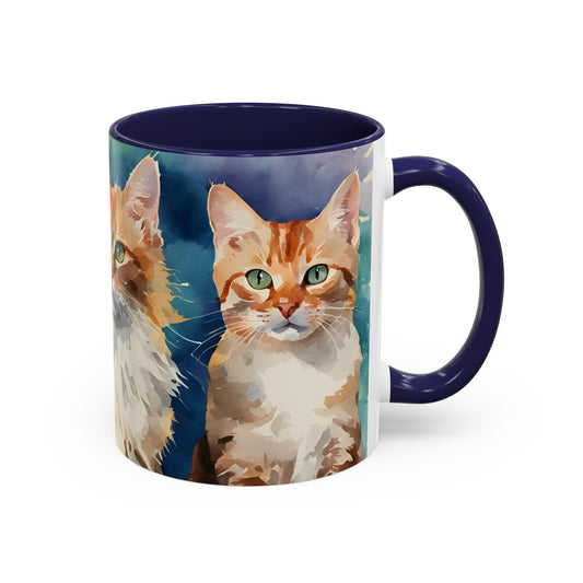 Multicoloured Kitties 8 Accent Mug 11oz