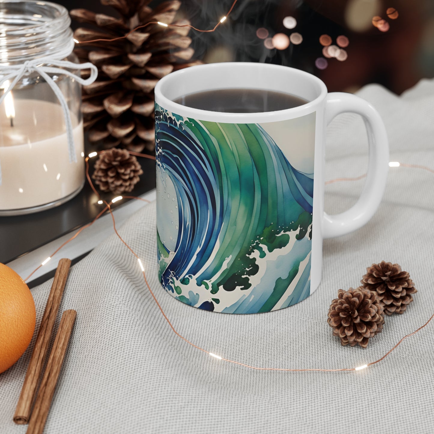 Japanese Waves 02 Mug - Nature's Beauty Collection