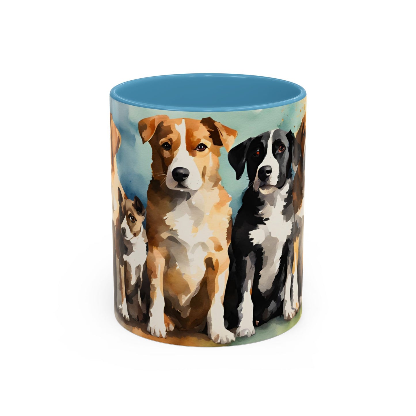 Multicoloured Doggies 9 Accent Mug 11oz