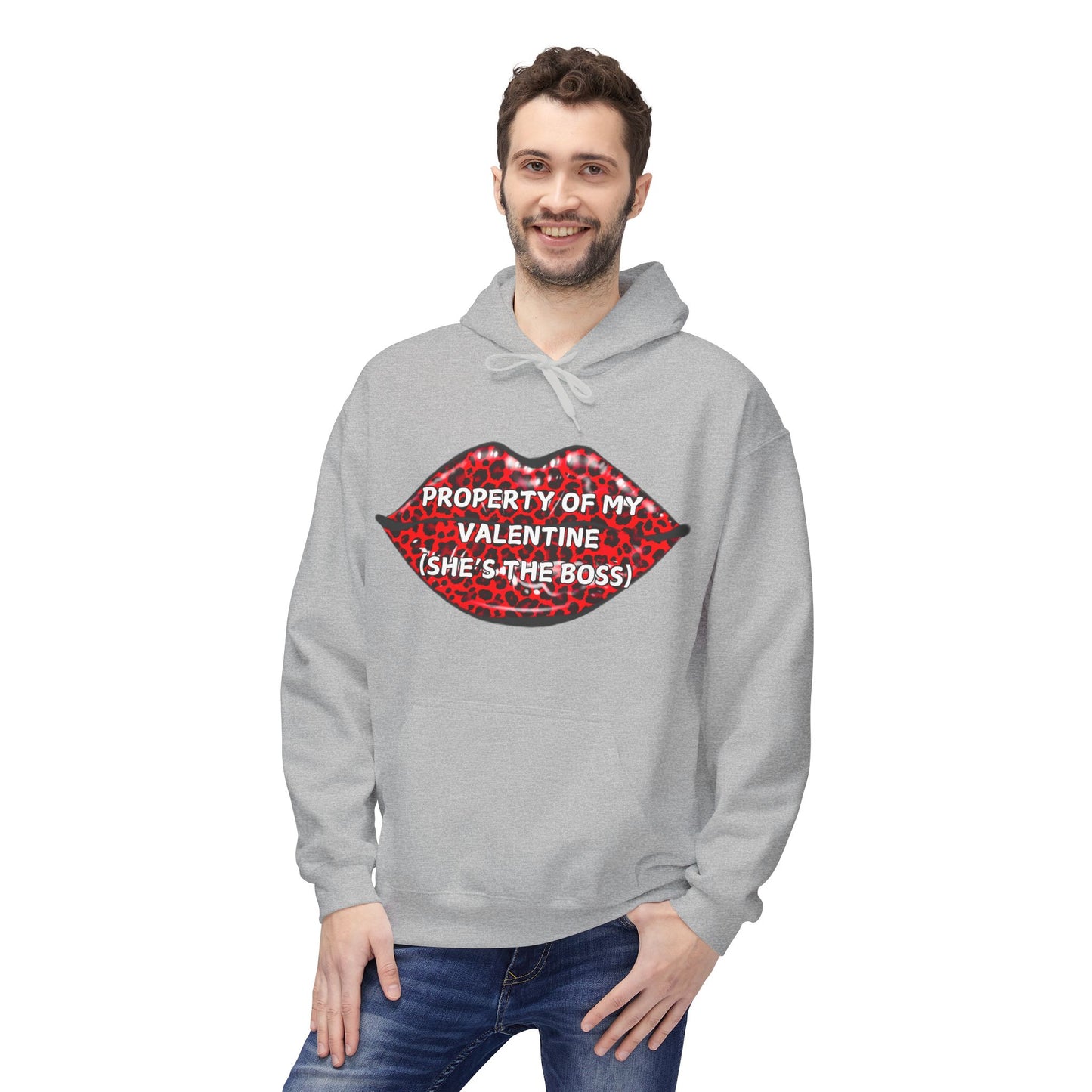 Property Of My Valentine (She’s The Boss) Mens Valentines Hoodie