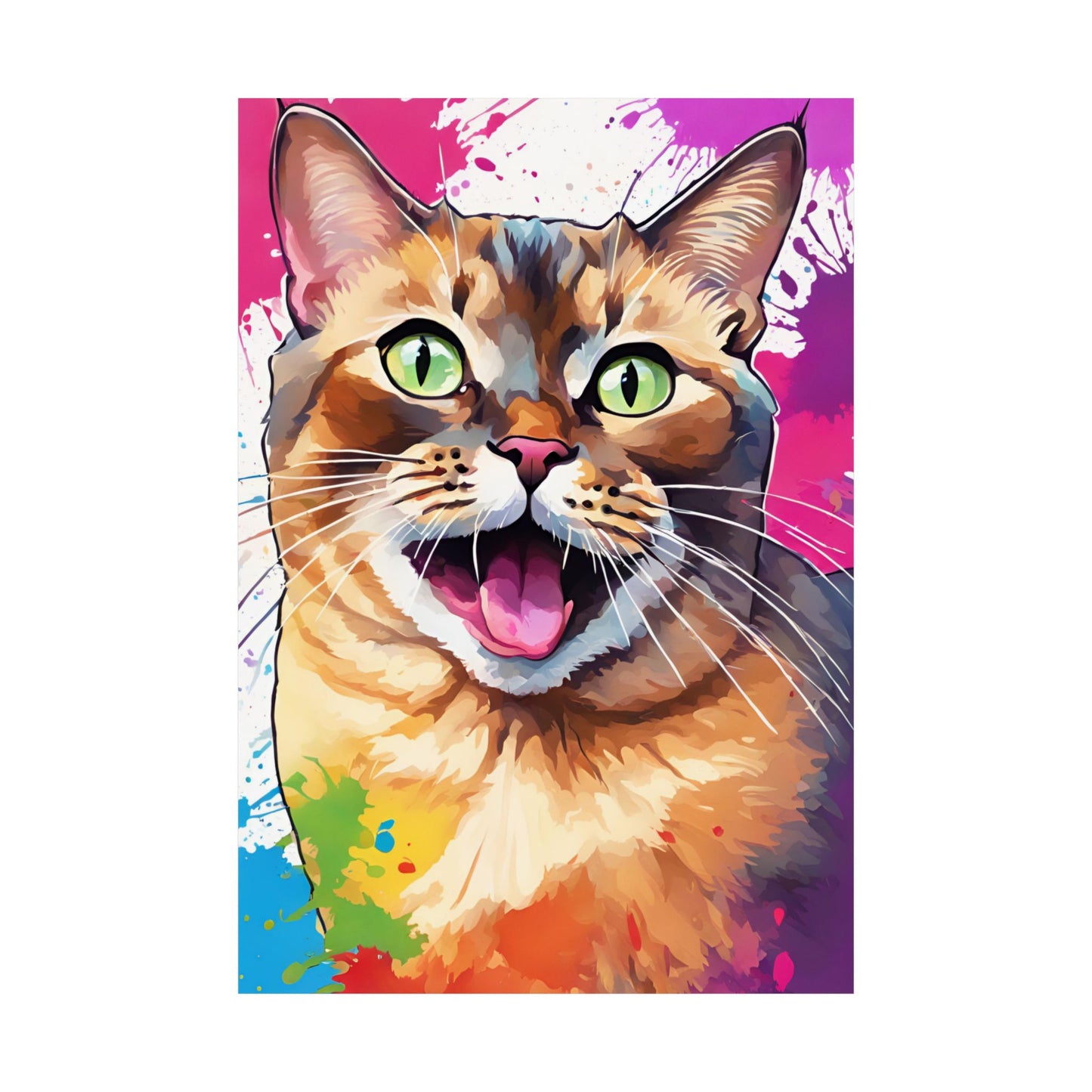 Multicolored Pussycat 2 Matte Vertical Poster