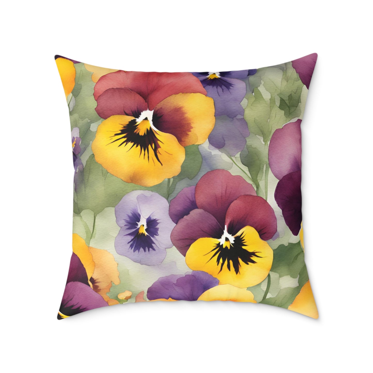 Pansies 03 Poly Pillow - Natures Beauty Design