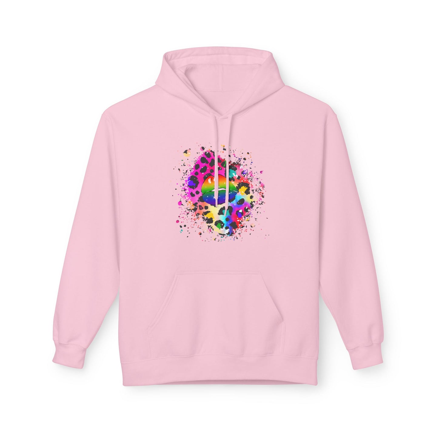Multicolored Splash Cheetah Lips Unisex Valentines Hoodie