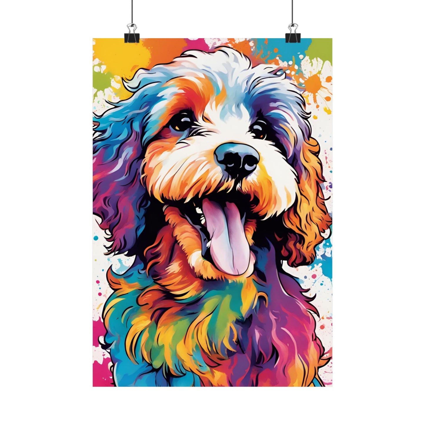 Multicolored Cockerpoo 2 Matte Vertical Poster