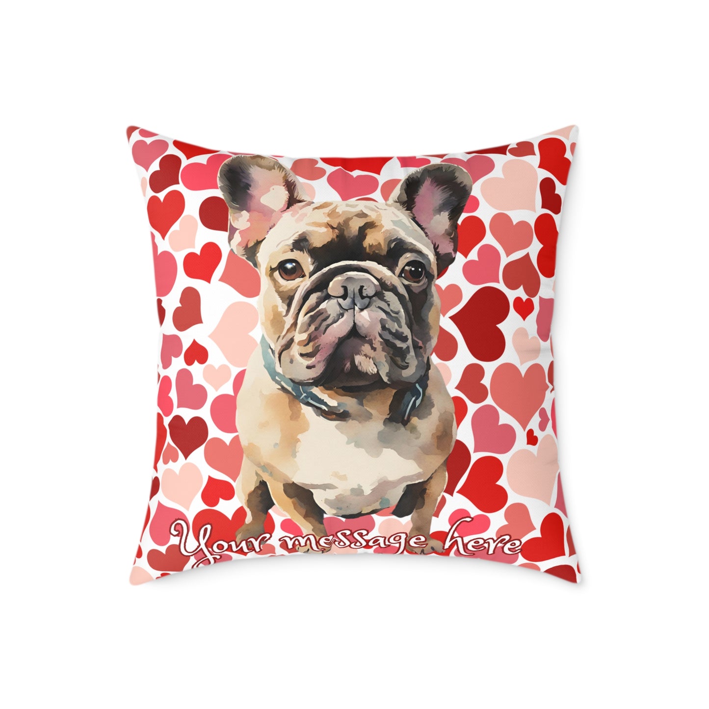 Personalized Valentine French Bulldog Poly Cushion/Pillow 5 sizes