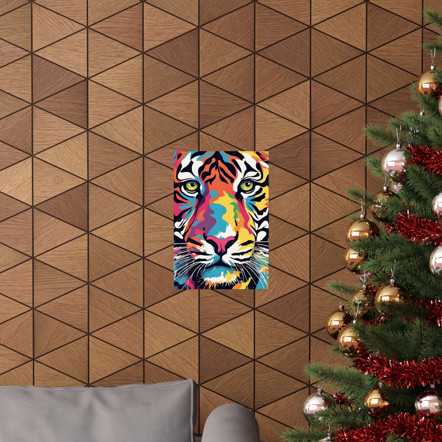 Multicolored Tiger 2 Matte Vertical Poster