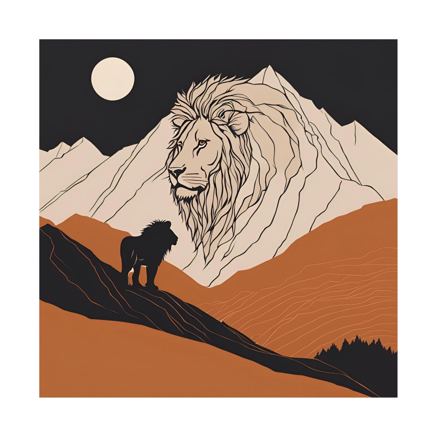 Lone Collection Lion 2 Matte Square Posters