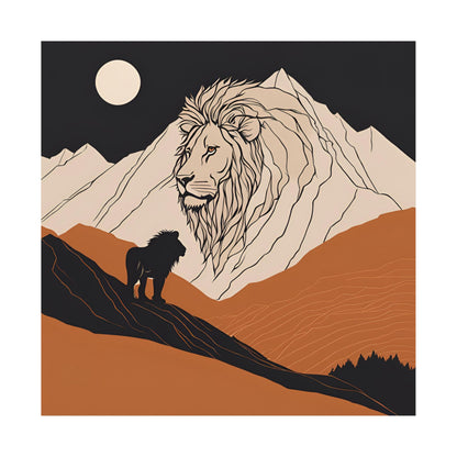 Lone Collection Lion 2 Matte Square Posters