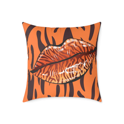 Tiger Lips Poly Pillow
