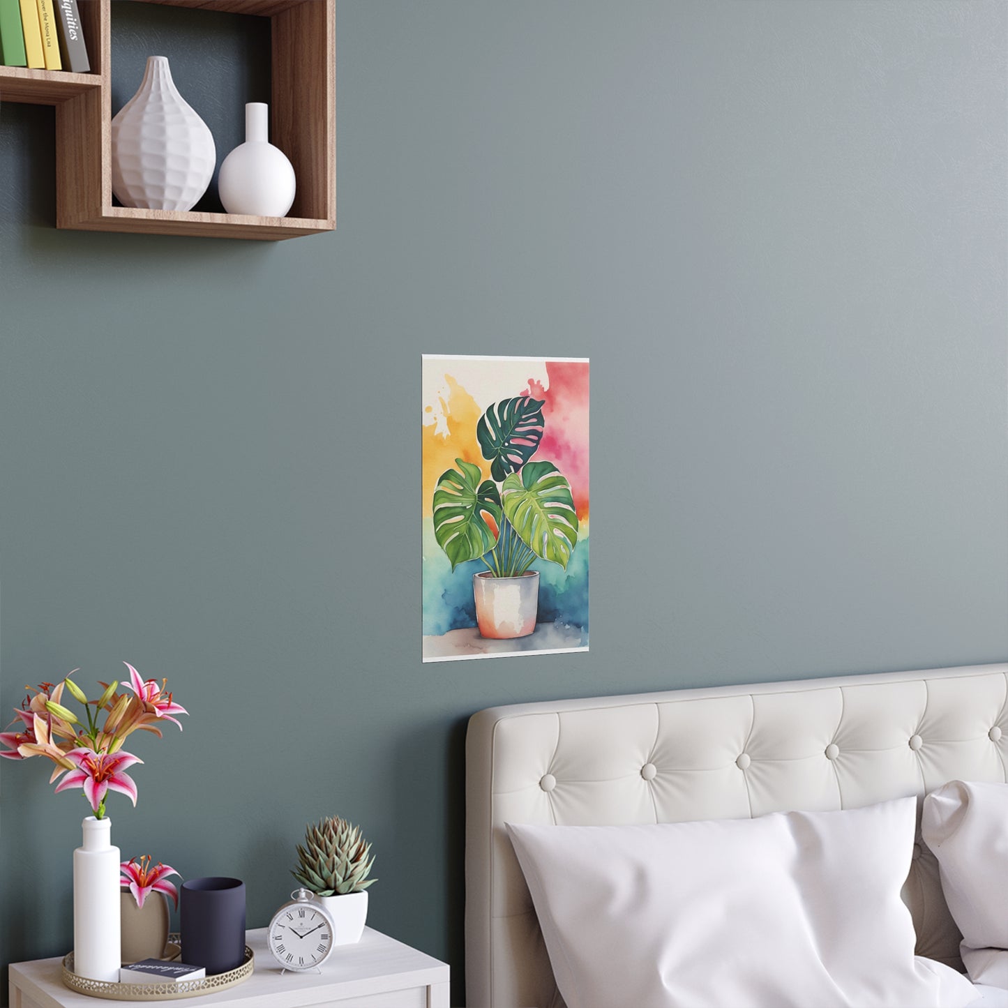 Multicolored Pot Plant 13 Indoor and Outdoor Silk Poster