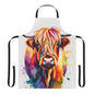 Multicolored Highland Cow Adult Apron (AOP)