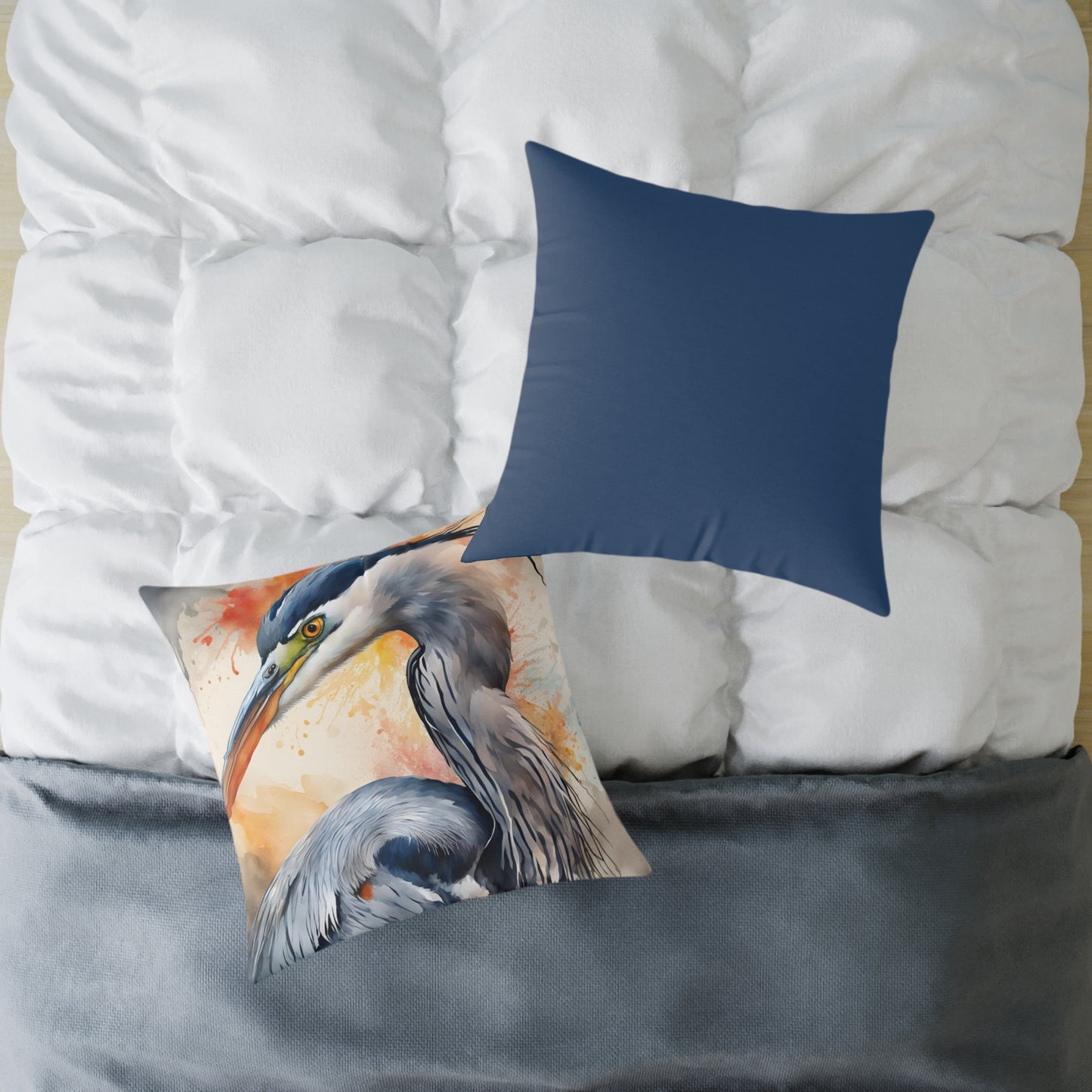 Heron 03 Poly Pillow - Natures Beauty Design