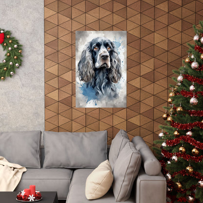 Dogs Barney Blue Roan Cocker Spaniel 03 Matte Vertical Poster