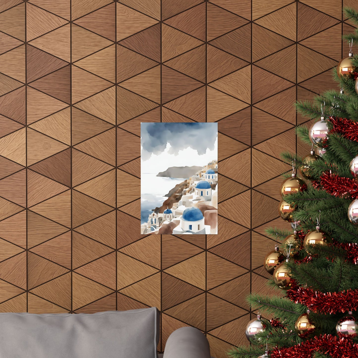 Abstract Greek rooftops 4 Matte Vertical Poster