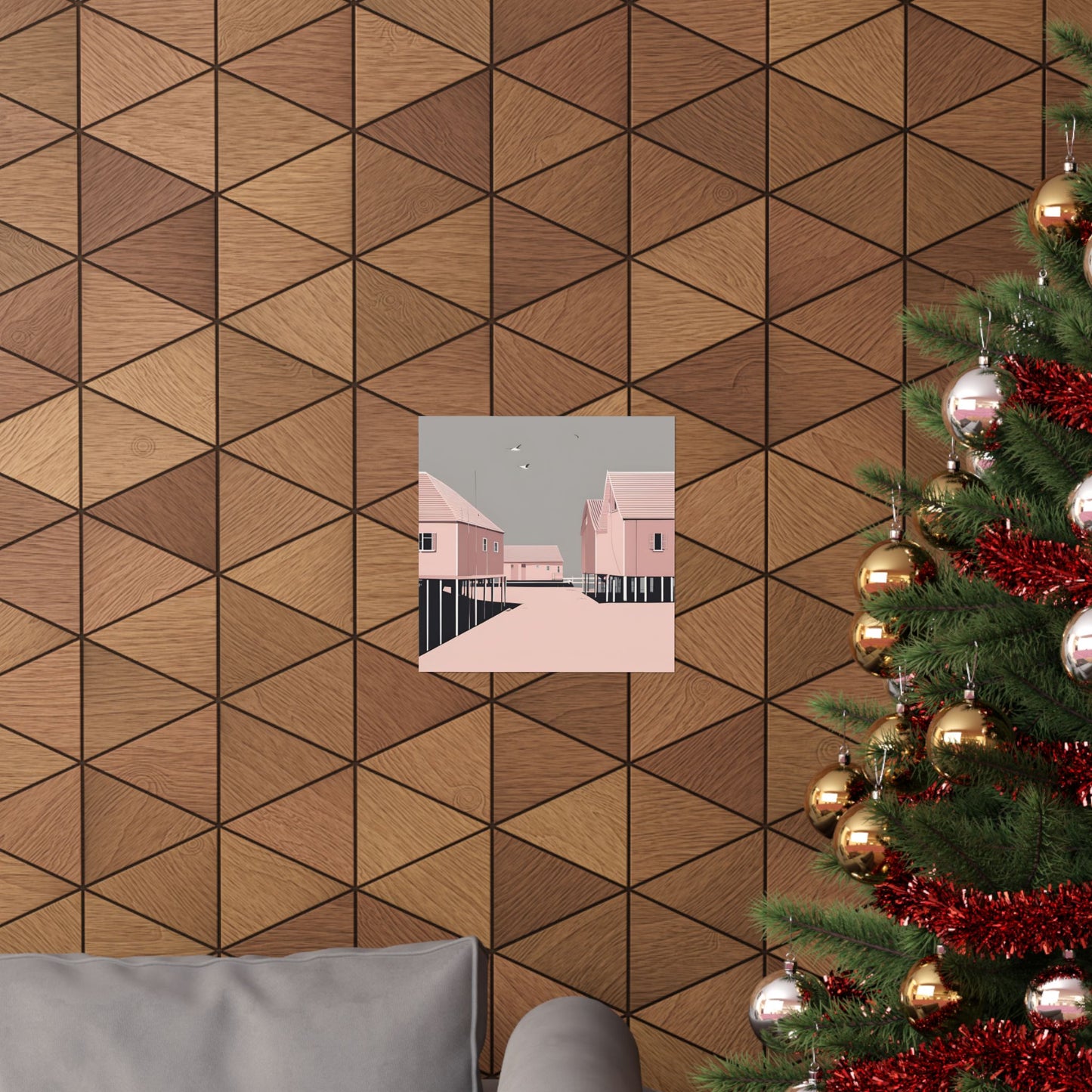 By The Sea Pink 1 Matte Square Posters