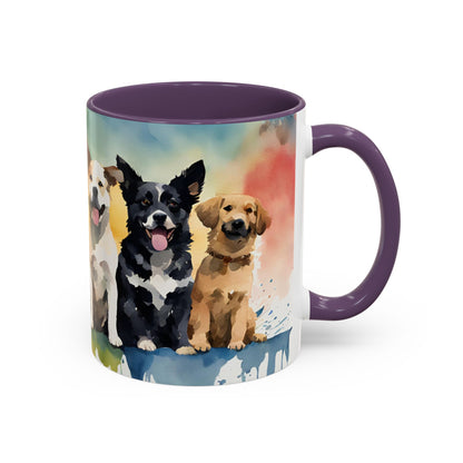 Multicoloured Doggies 2 Accent Mug 11oz