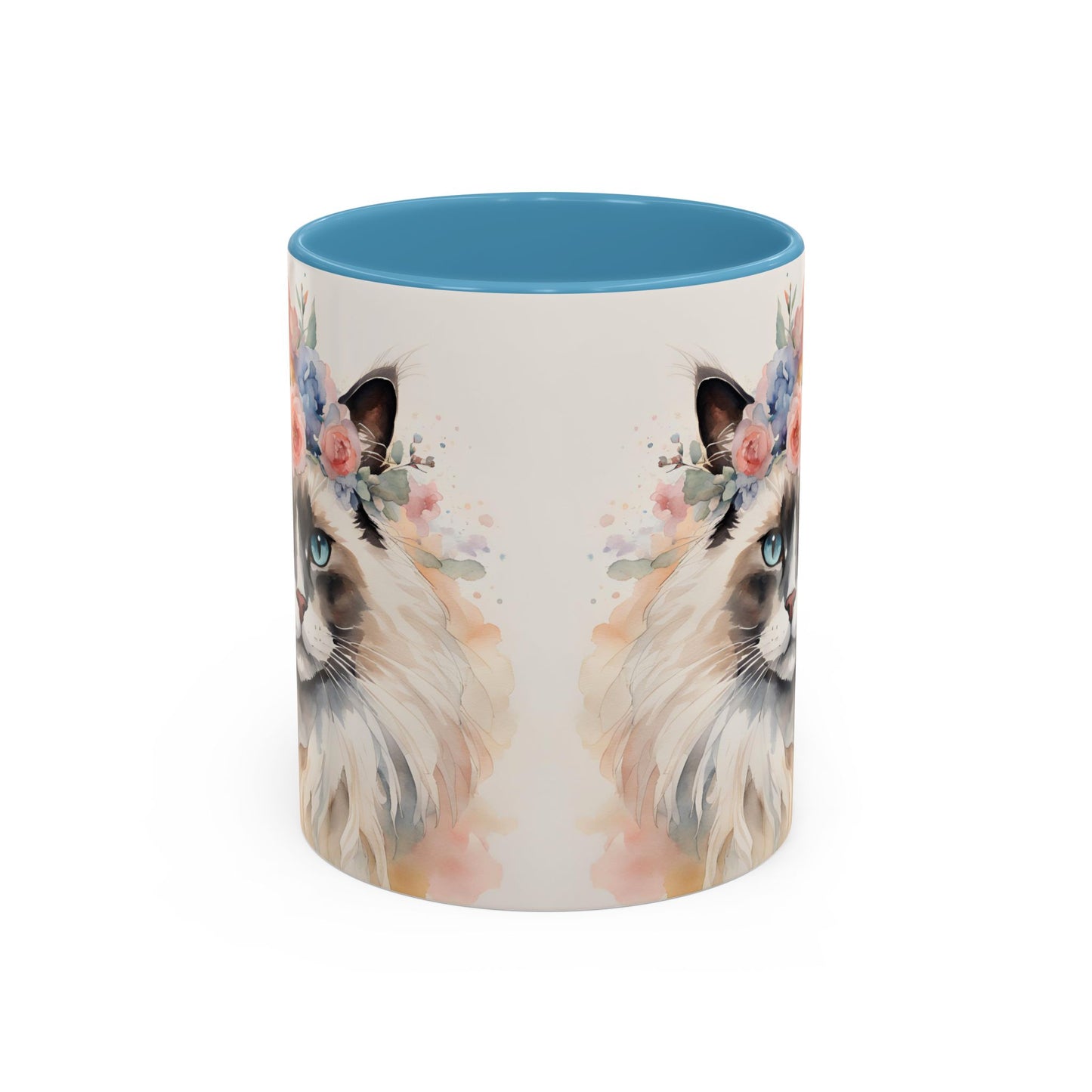 Floral Siamese Cat 04 Accent Coffee Mug - 11oz Perfect for Cat Lovers & Gifts