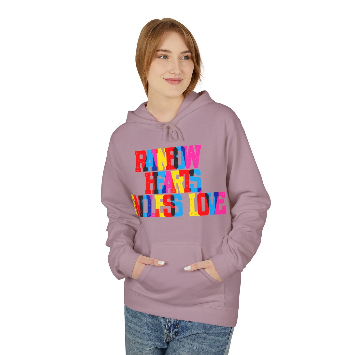 Rainbow Hearts Endless Love Unisex Valentines Hoodie