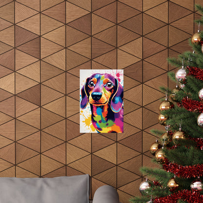 Multicolored Dachshund 1 Matte Vertical Poster