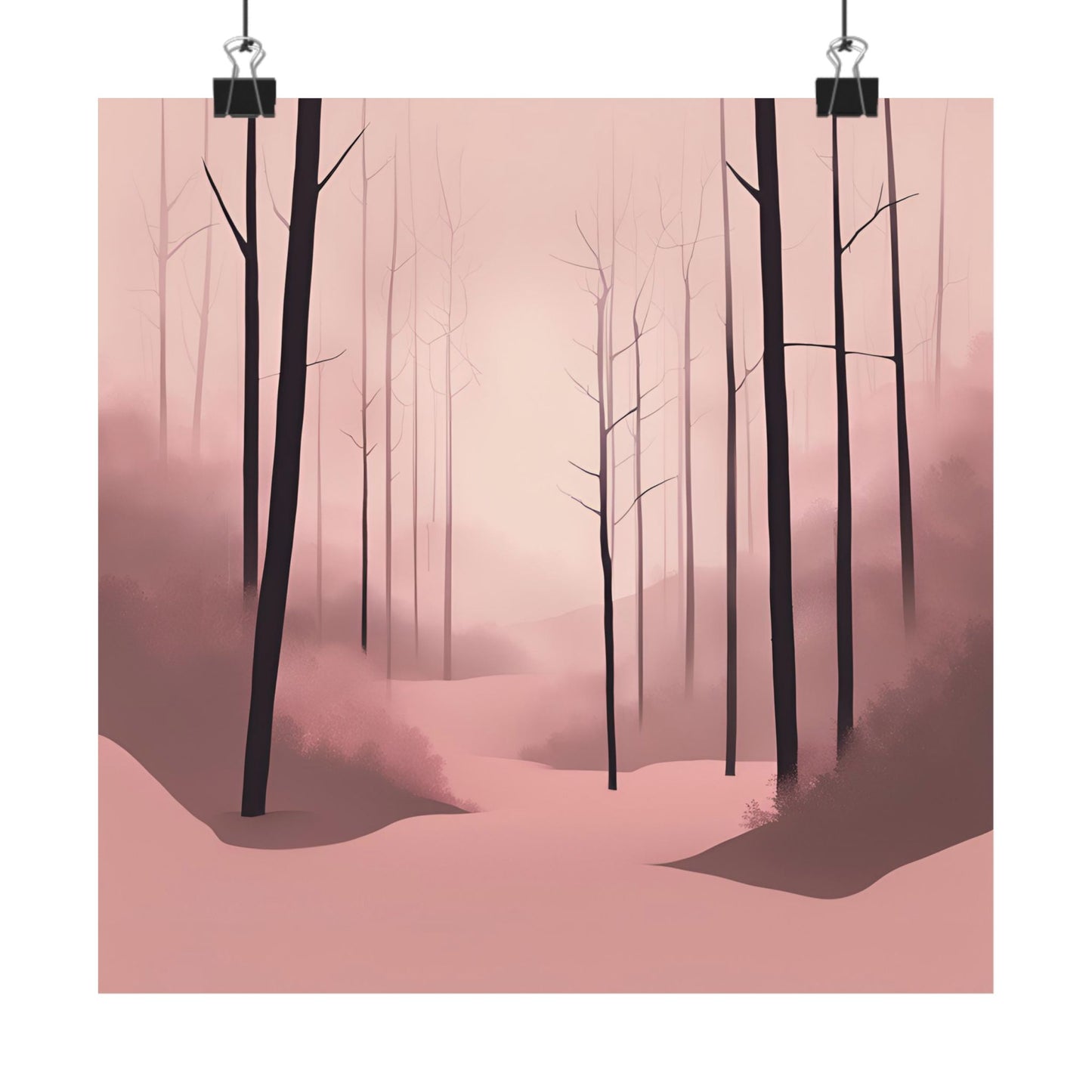 Lonely Forest Pink 6 Matte Square Posters
