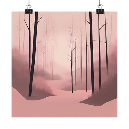 Lonely Forest Pink 6 Matte Square Posters