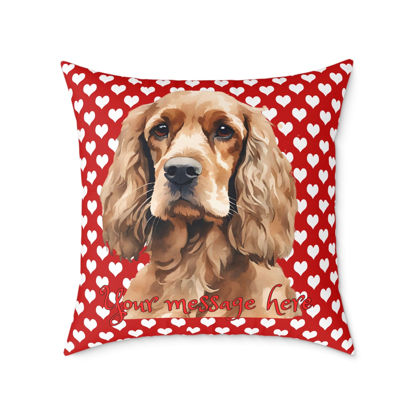 Personalized Valentine Cocker Spaniel Poly Cushion/Pillow 5 sizes