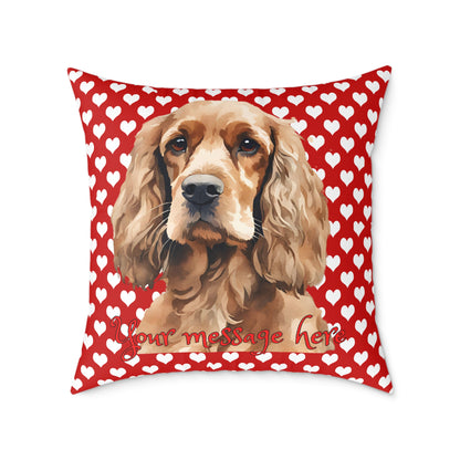 Personalized Valentine Cocker Spaniel Poly Cushion/Pillow 5 sizes