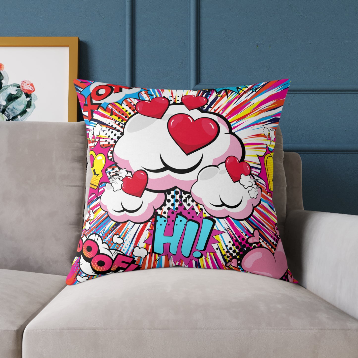 Hi! Pop Art Poly Pillow