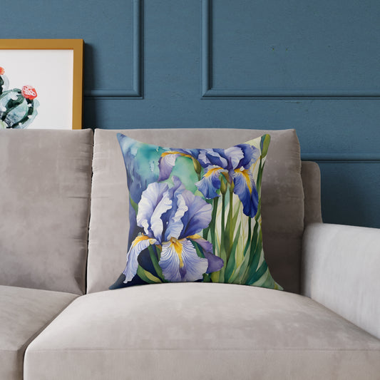 Irises 01 Poly Pillow - Natures Beauty Design
