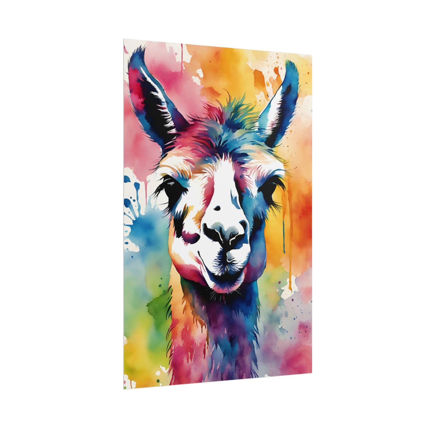 Multicolored Llama Lovin 4 Matte Vertical Poster
