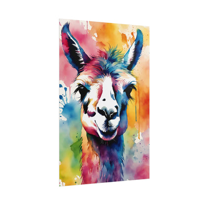 Multicolored Llama Lovin 4 Matte Vertical Poster
