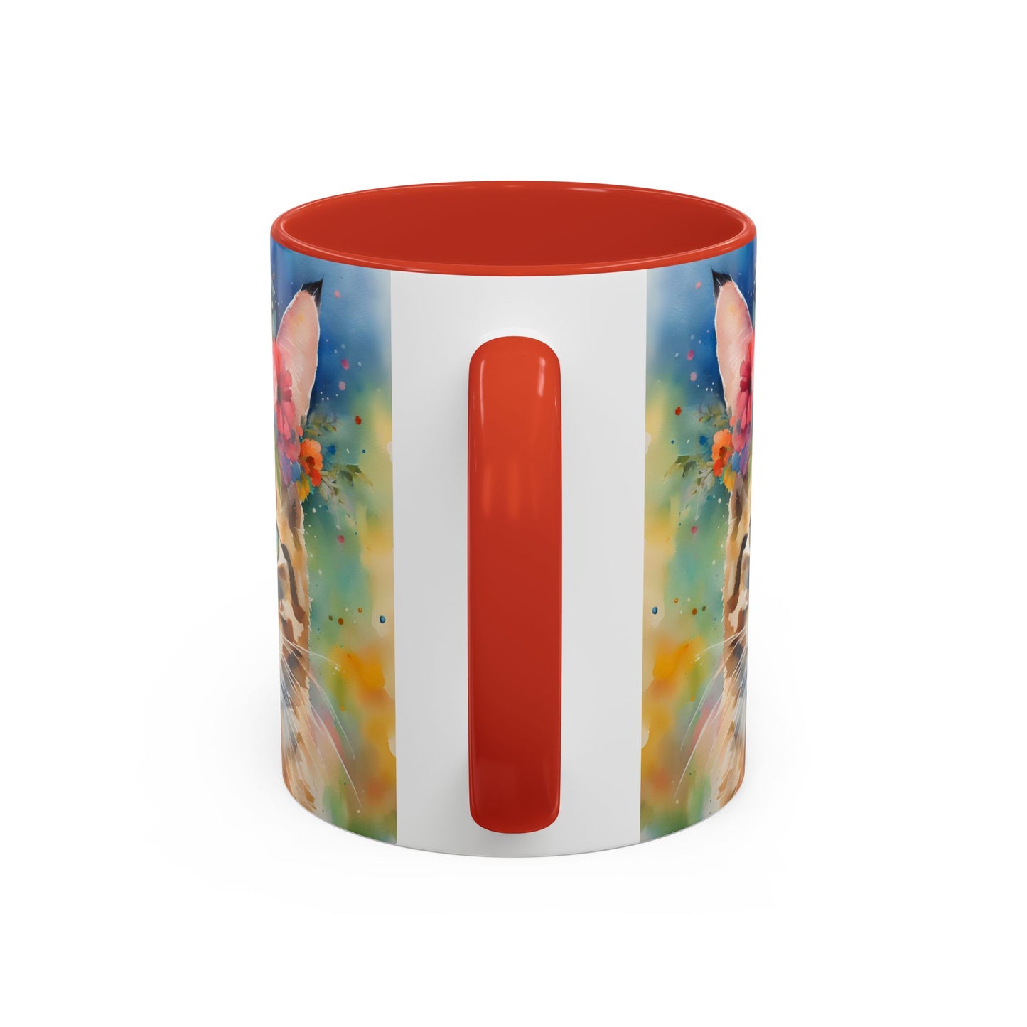 Floral Tabby Cat 04 Accent Coffee Mug - 11oz Perfect for Cat Lovers & Gifts
