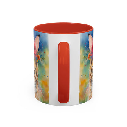 Floral Tabby Cat 04 Accent Coffee Mug - 11oz Perfect for Cat Lovers & Gifts