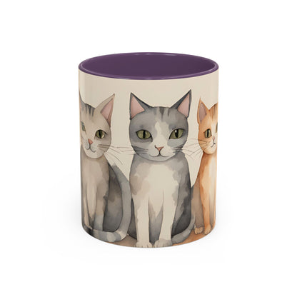 Kitties in a Row 3 Accent Mug 11oz