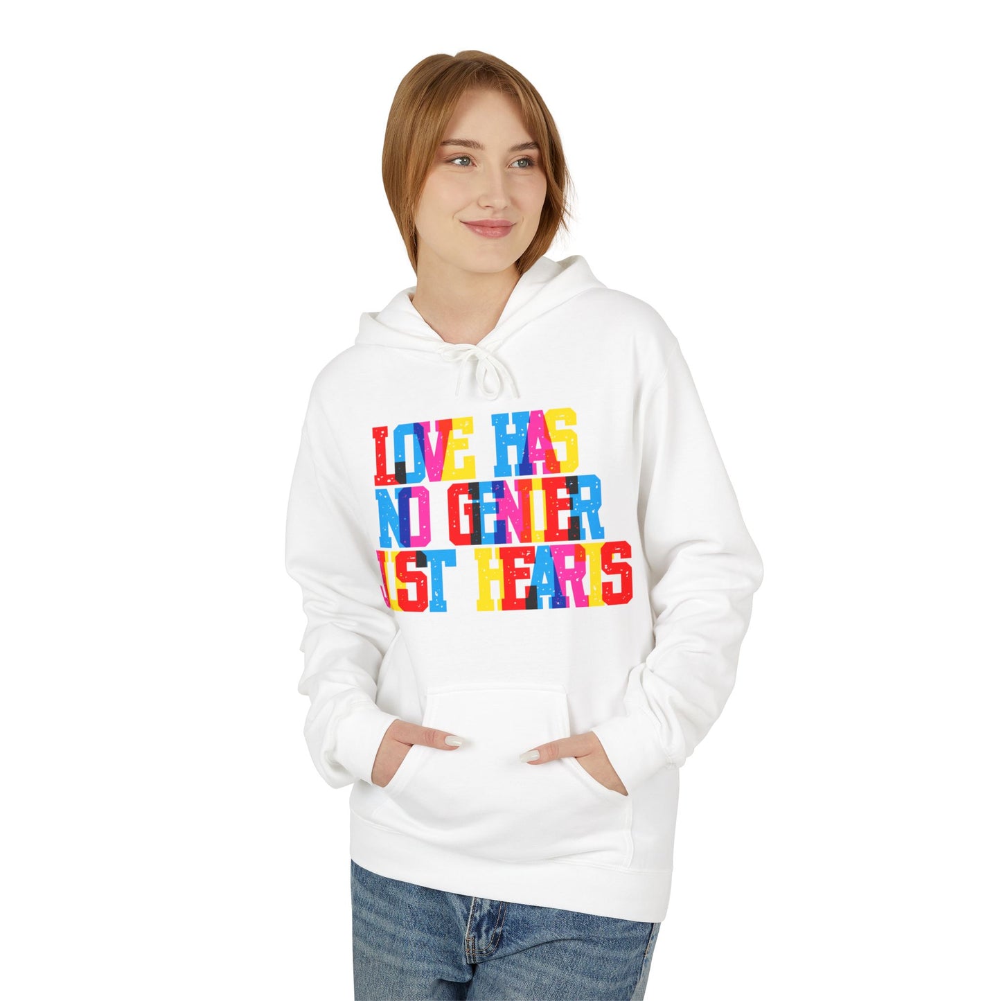 Love Has No Gender Just Hearts Unisex Valentines Hoodie