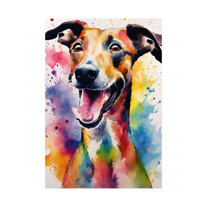 Multicolored Goofy Greyhound 01 Matte Vertical Poster