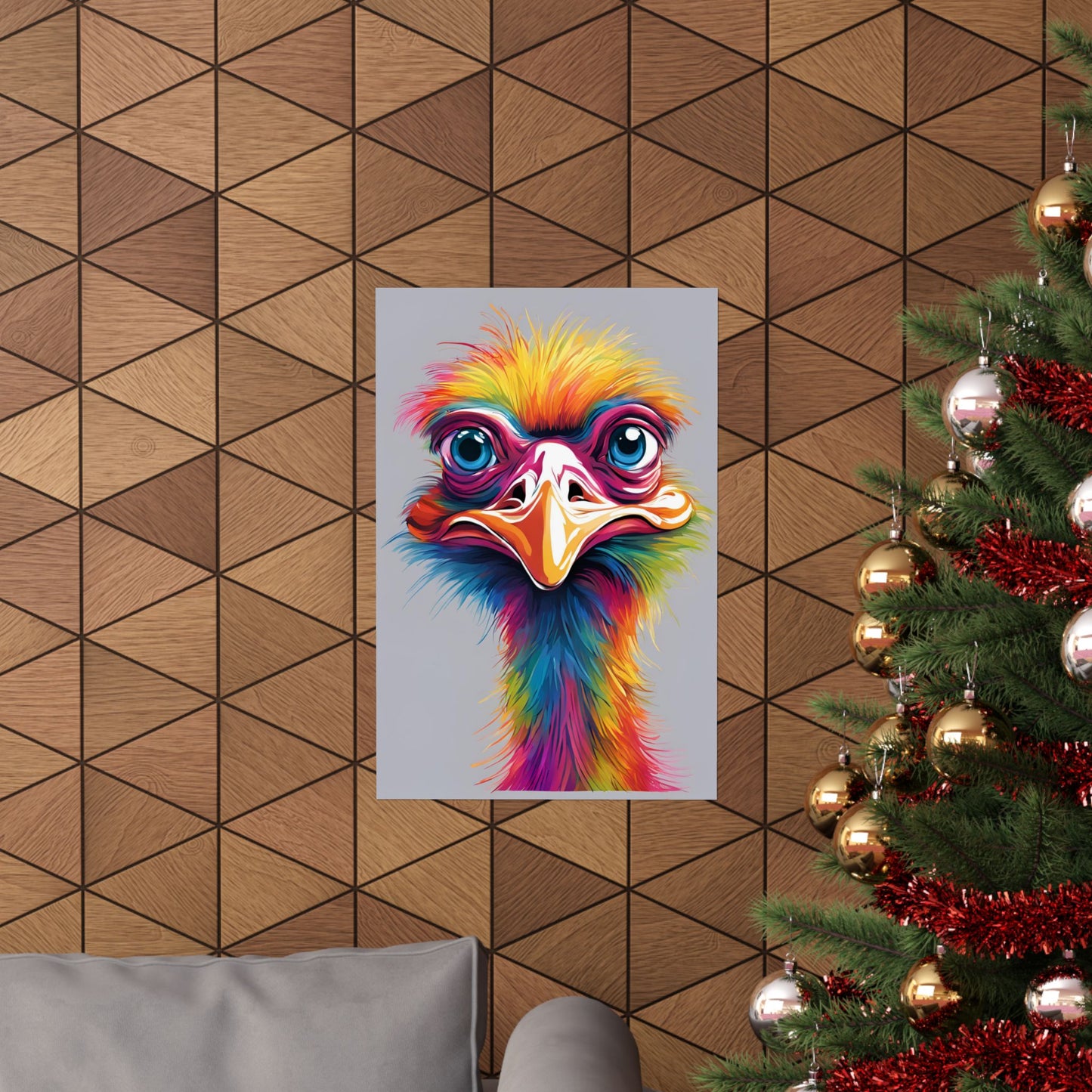 Multicolored Angry Emu 01 Matte Vertical Poster