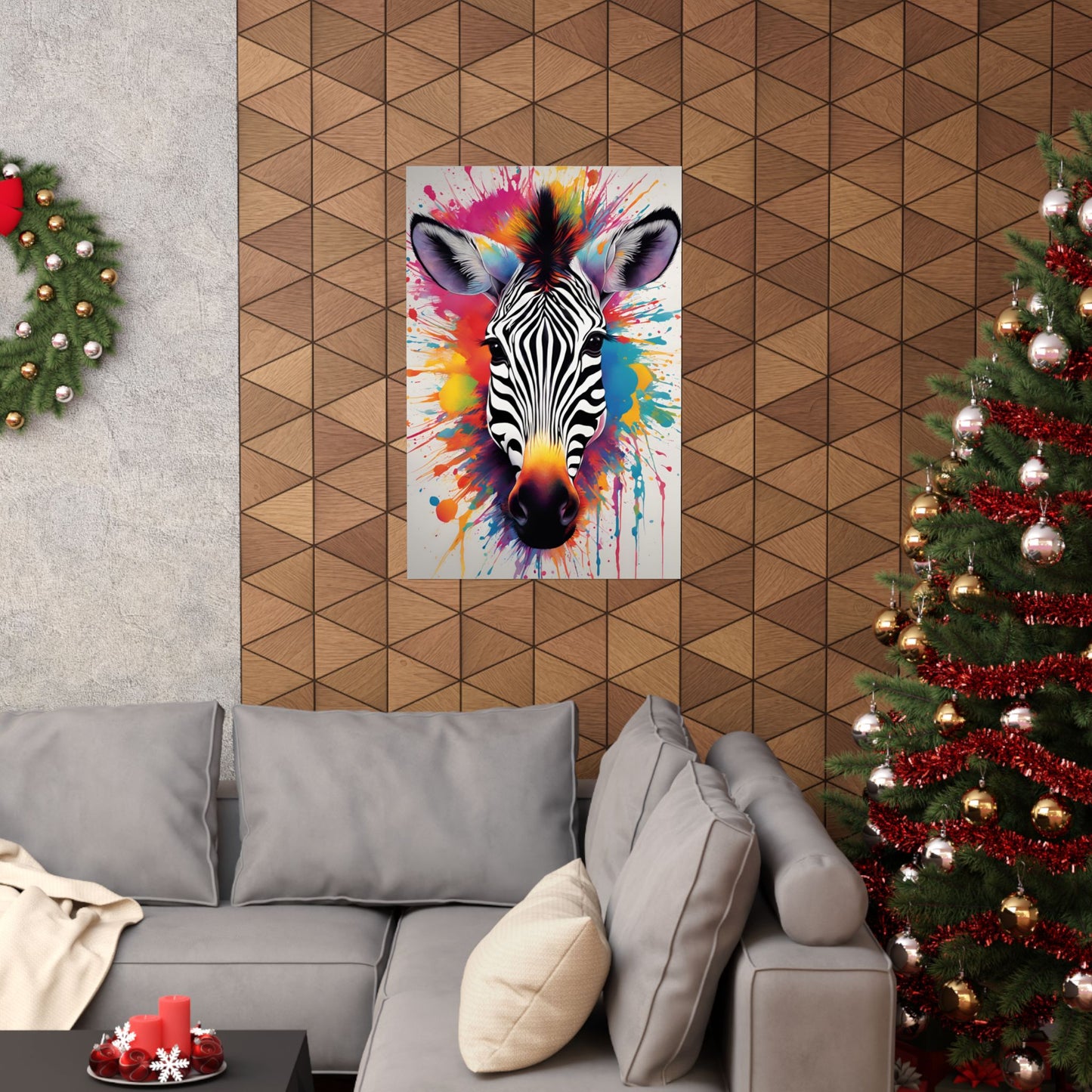 Multicolored Zebra 5 Matte Vertical Poster