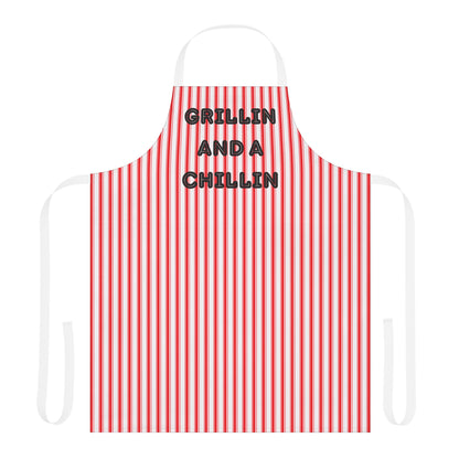 Grillin And A Chillin Apron, Cooking Pun