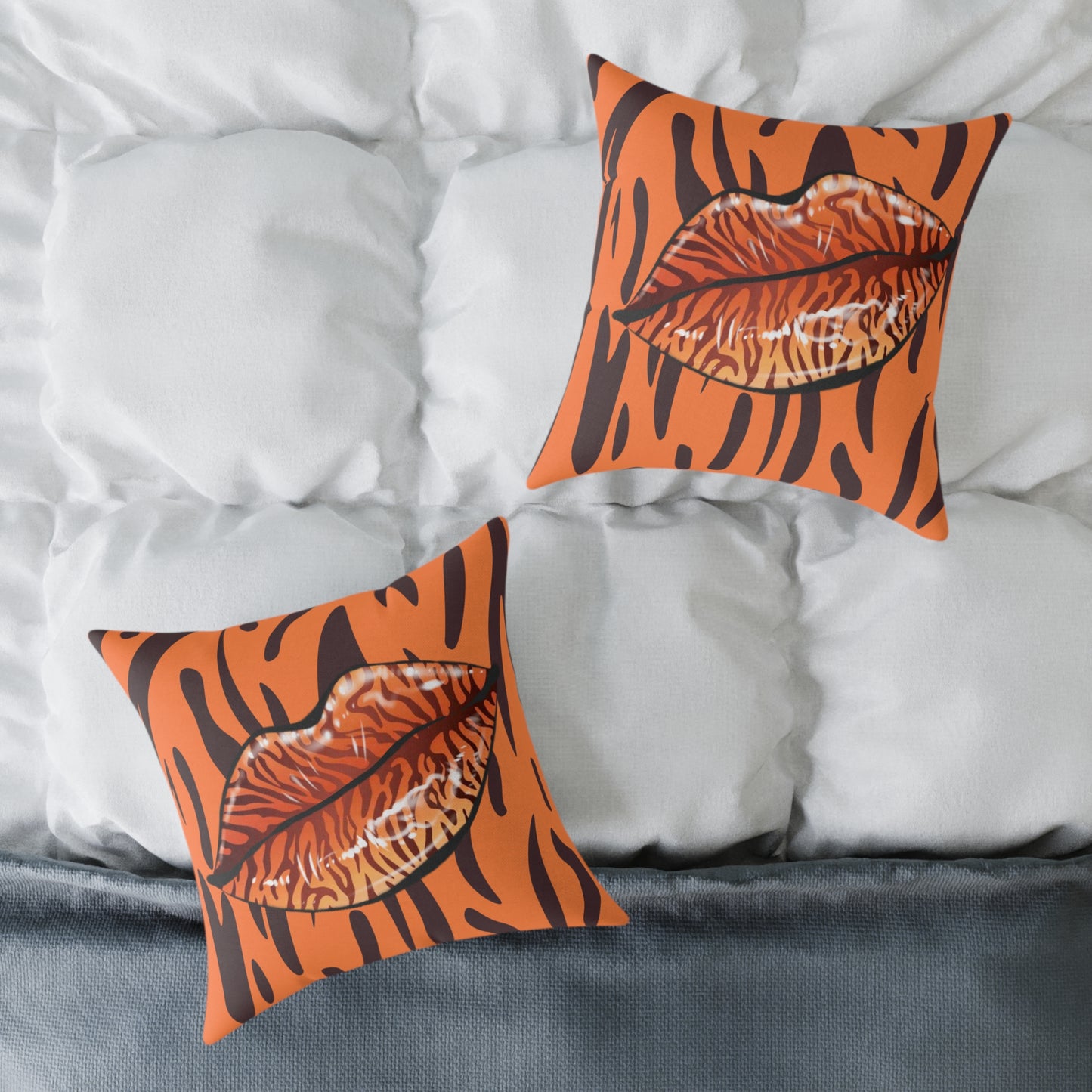 Tiger Lips Poly Pillow