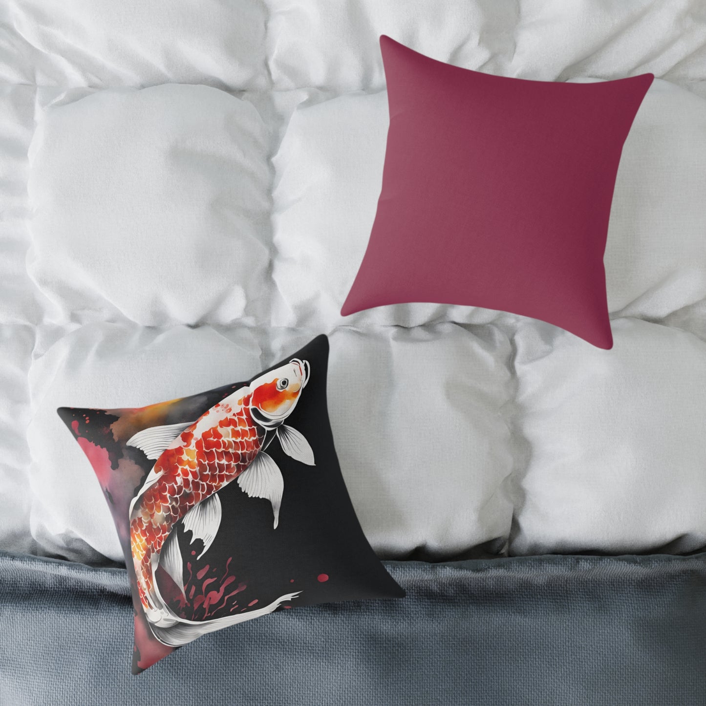 Koi Carp 01 Poly Pillow - Natures Beauty Design
