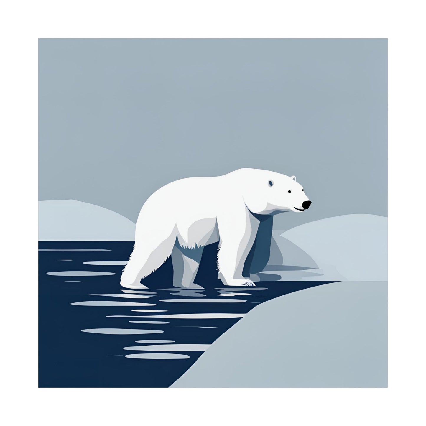 Lone Collection Polar Bear 7 Matte Square Posters