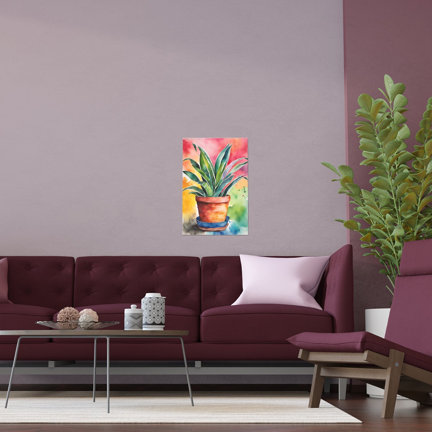 Multicolored Pot Plant 10 Indoor and Outdoor Silk Poster
