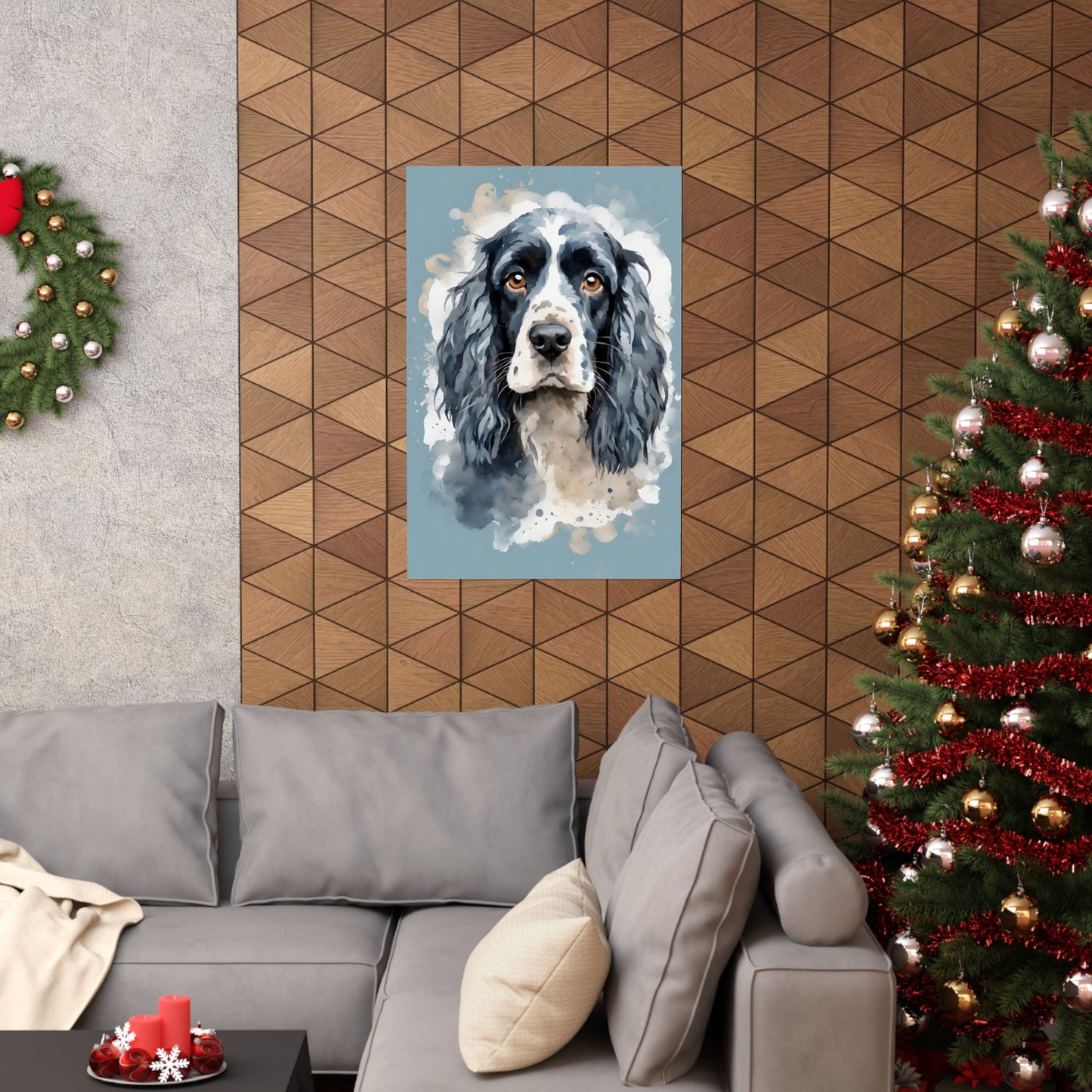 Dogs Blue Roan Cocker Spaniel 01 Matte Vertical Poster