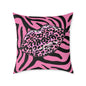 Pink Zebra Lips Poly Pillow